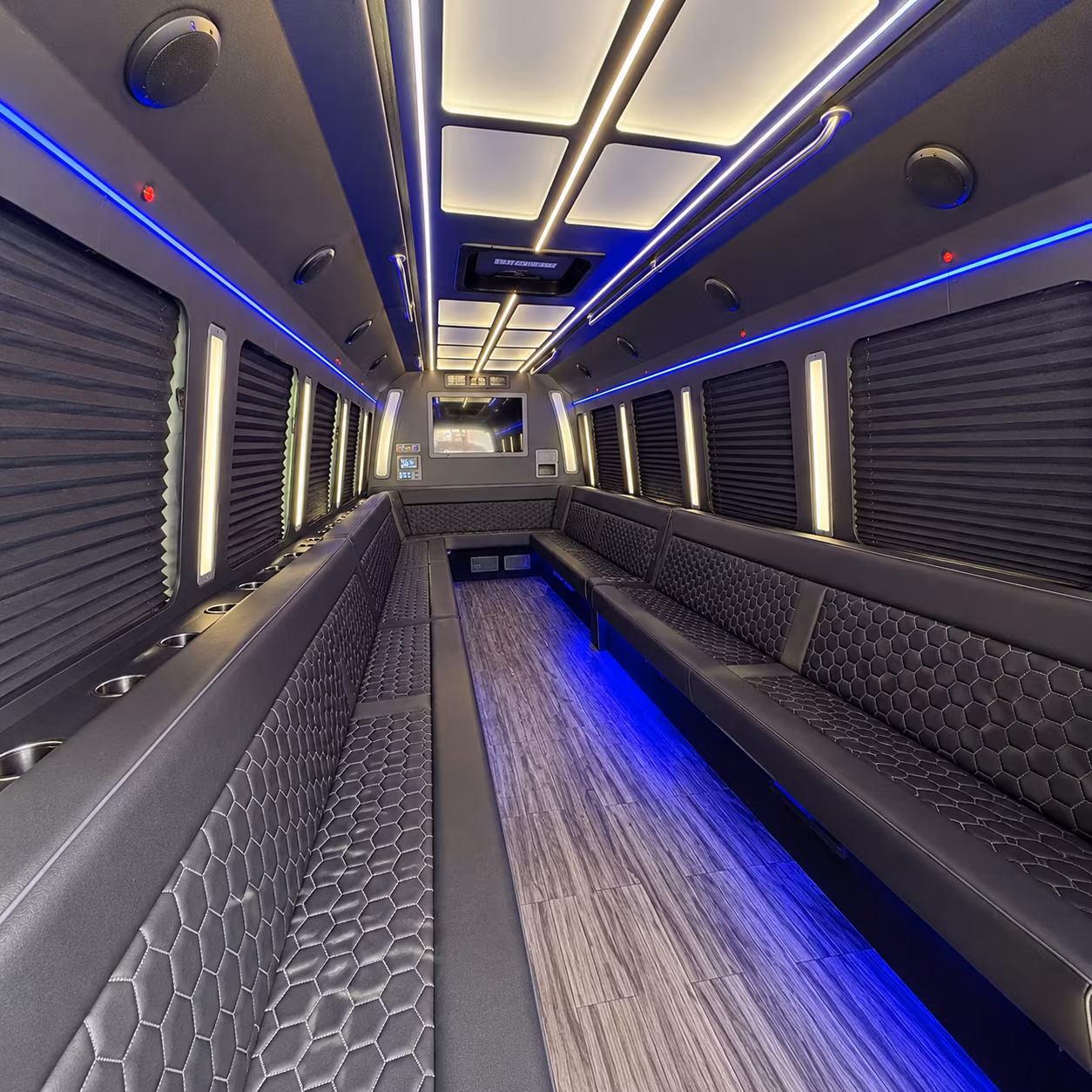 elizabeth 30 passenger party bus interior