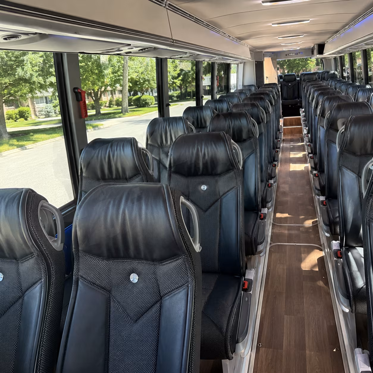 elizabeth 40 passenger charter bus inside