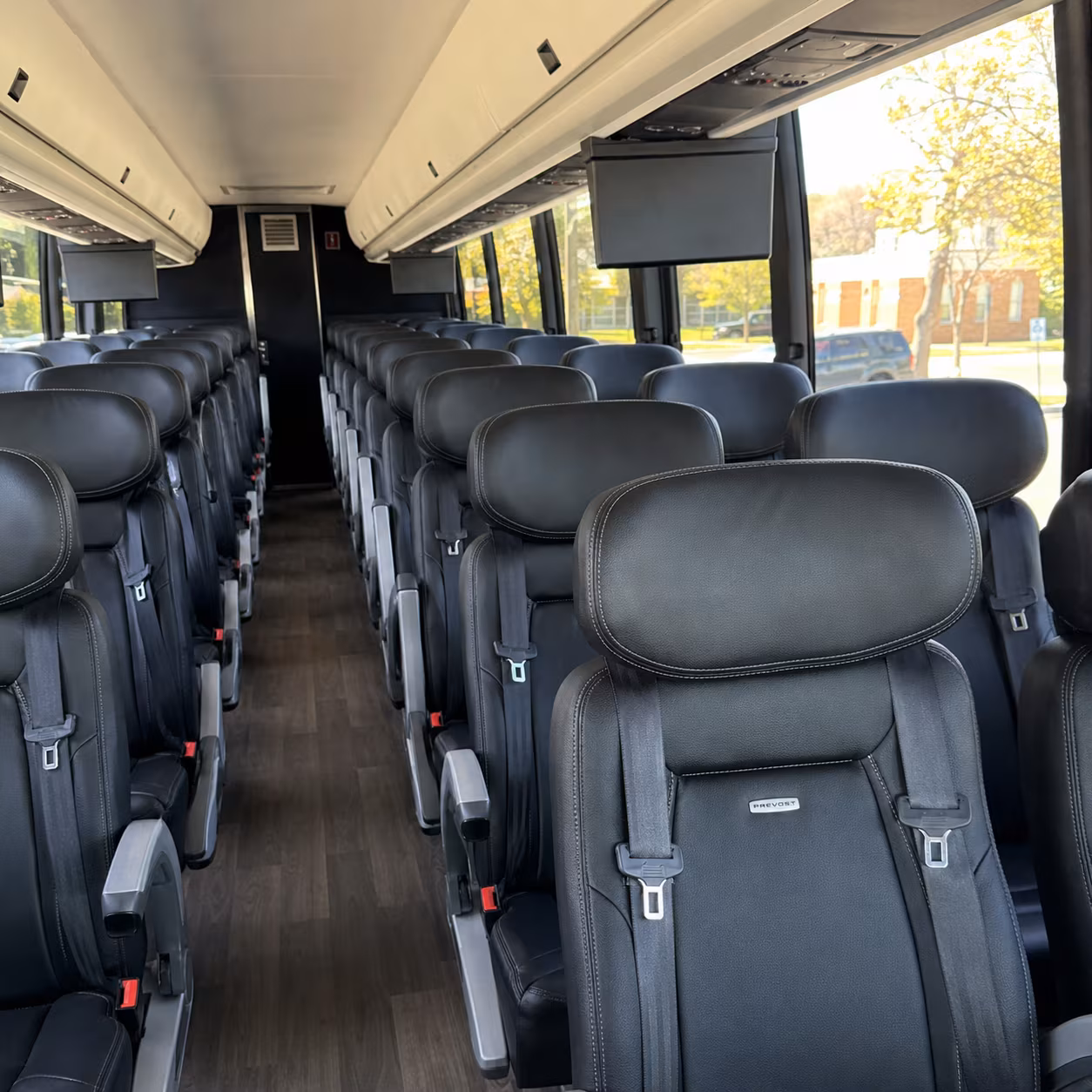 elizabeth 45 passenger charter bus inside