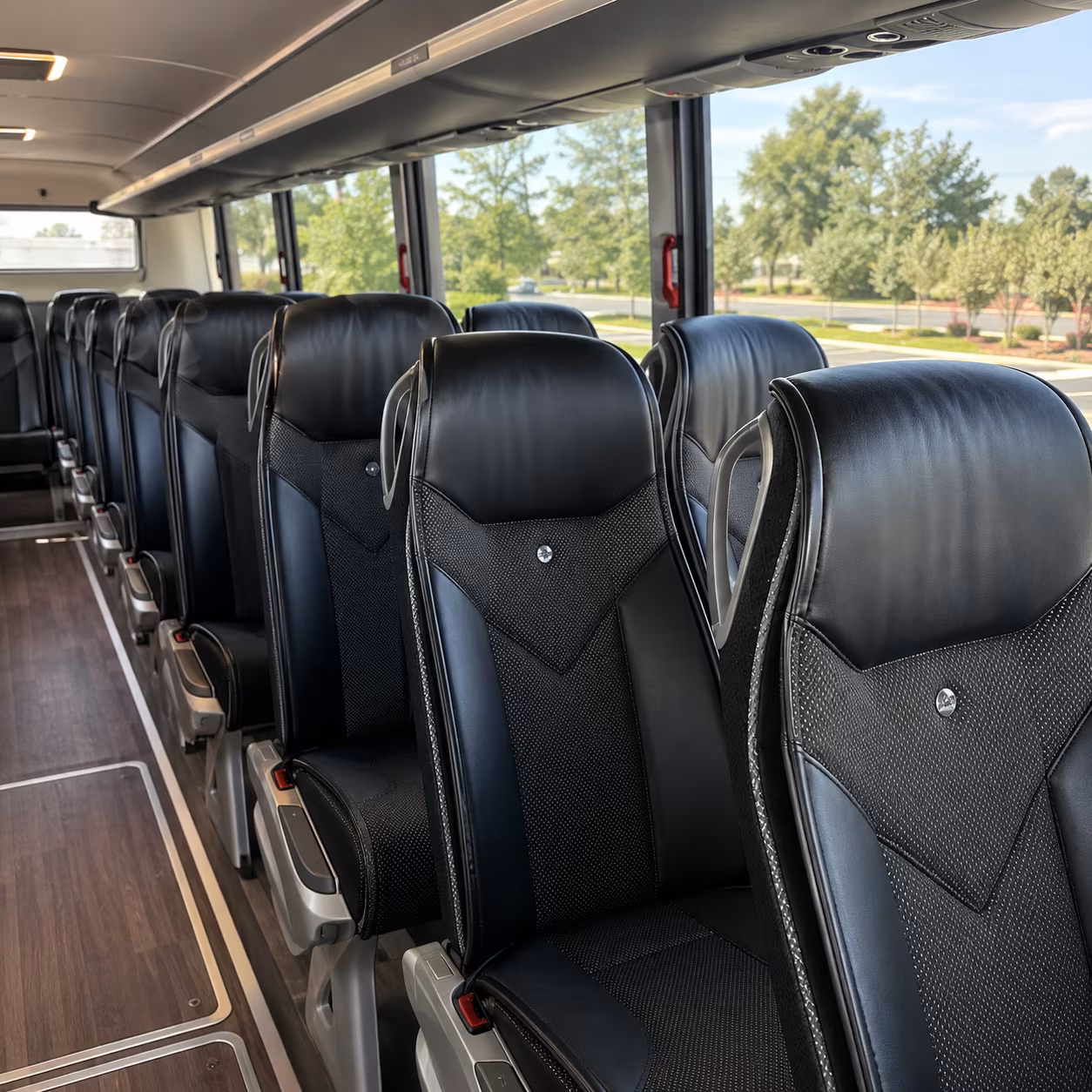 elizabeth 45 passenger charter bus interior