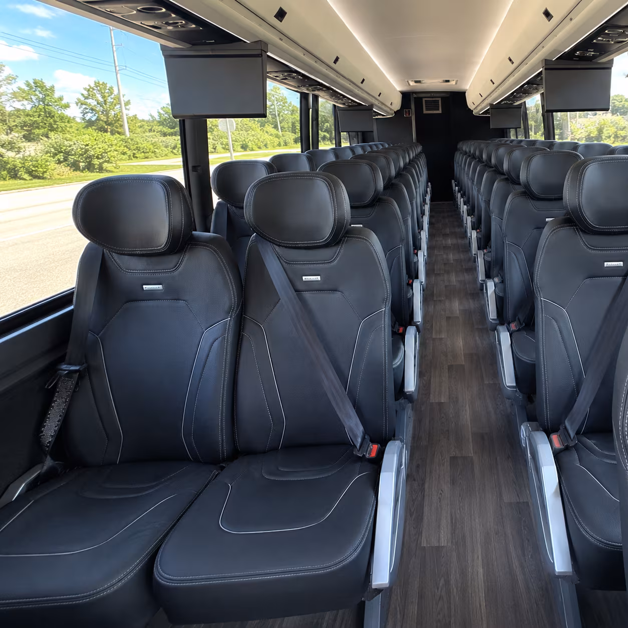 elizabeth 47 passenger charter bus inside