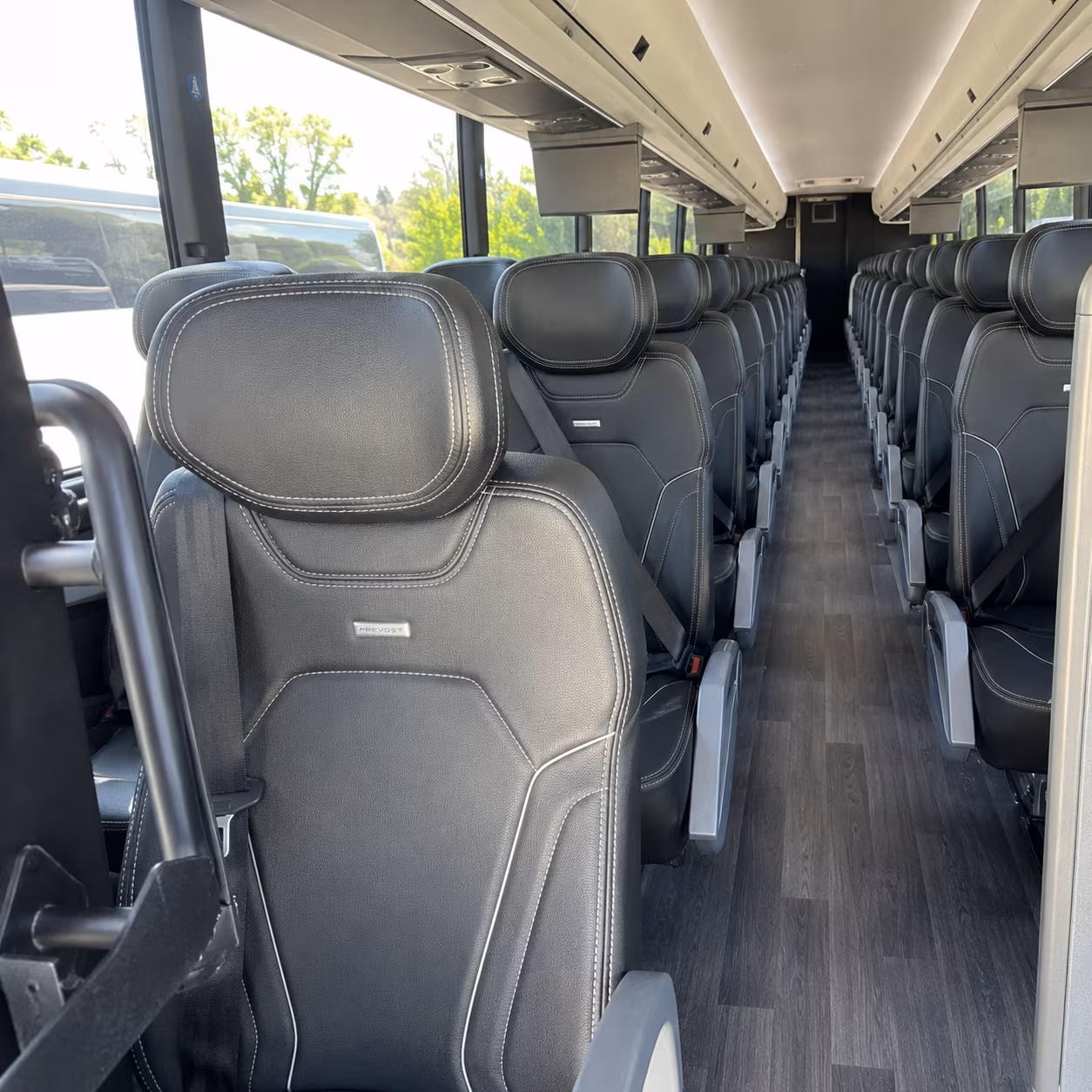 elizabeth 47 passenger charter bus interior
