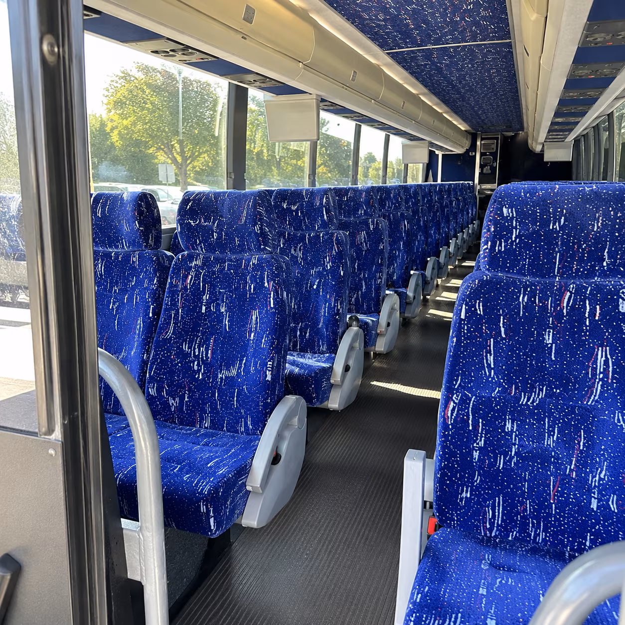 elizabeth 50 passenger charter bus inside