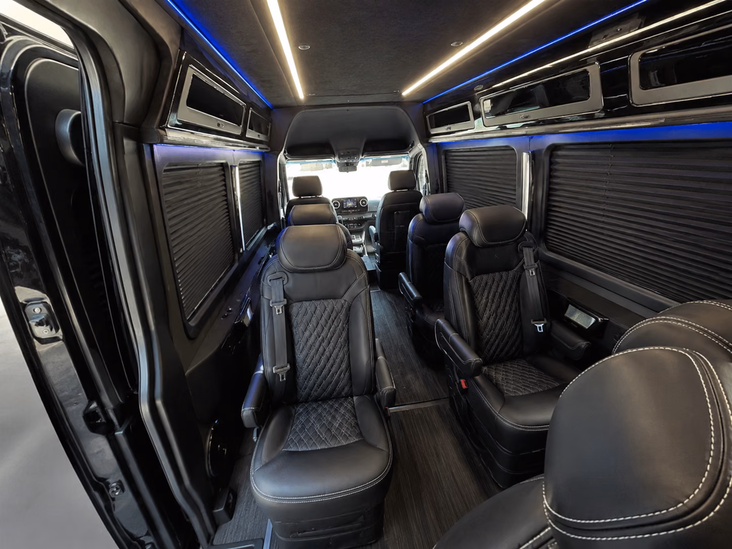 elizabeth sprinter van with driver inside